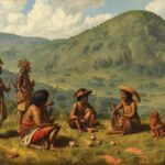 Línguas indígenas em 1500: Tupi, Jê, Aruak, Karib