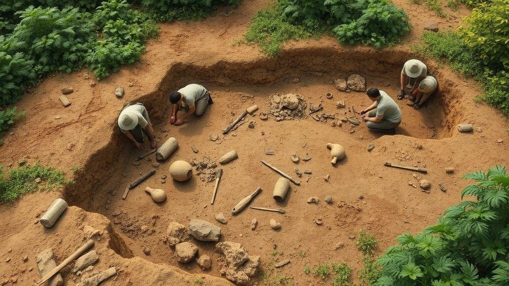  As primeiras escavações e descobertas no sítio arqueológico