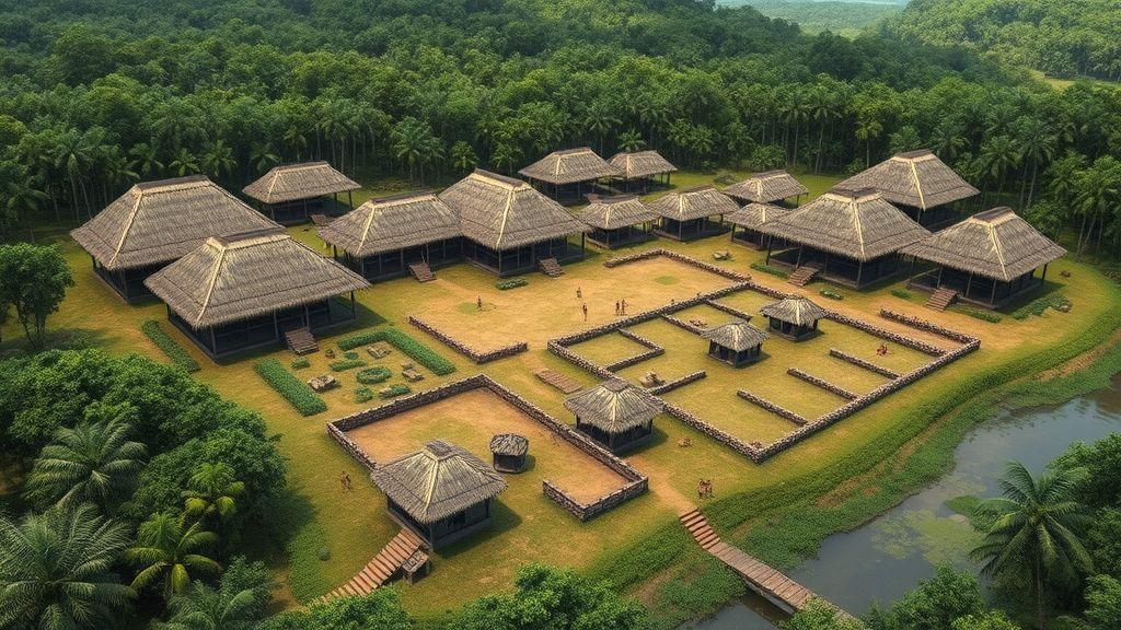  Evidências arqueológicas da organização das aldeias