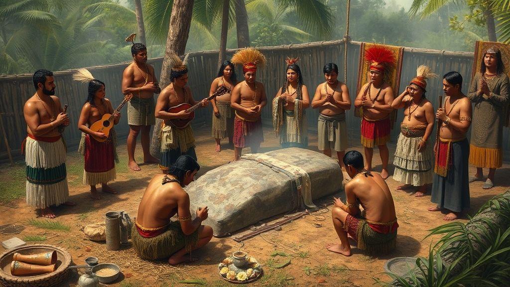  Evidências de rituais, sepultamentos e práticas religiosas