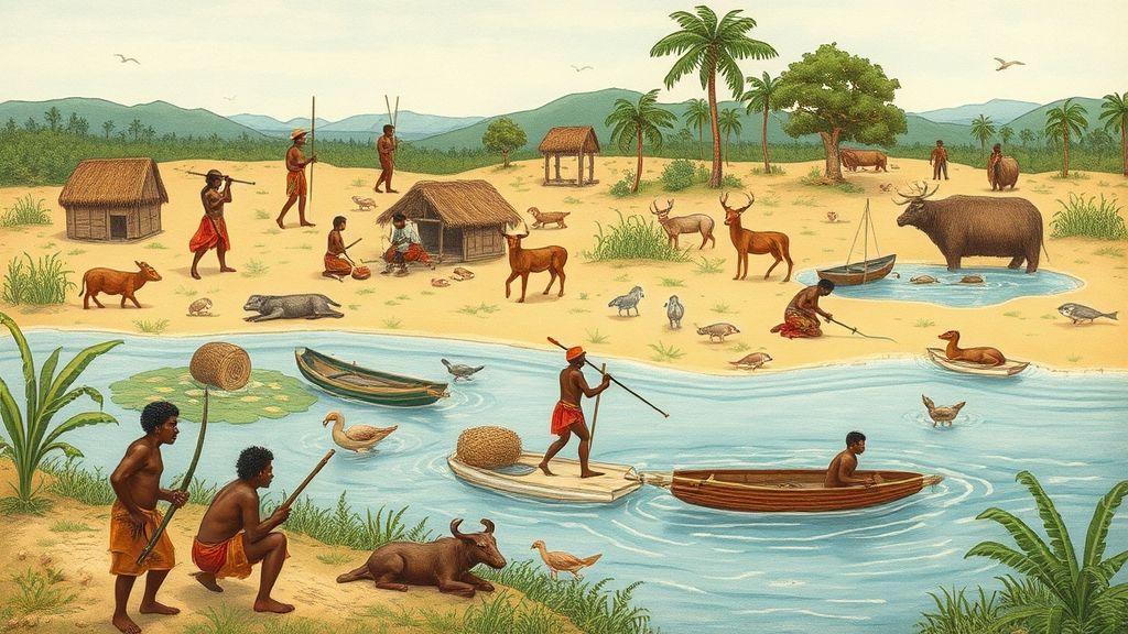  Modos de vida: caçadores-coletores, agricultores e pescadores