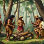 O escambo do pau-brasil e os indígenas