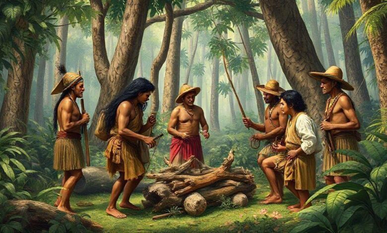 O escambo do pau-brasil e os indígenas